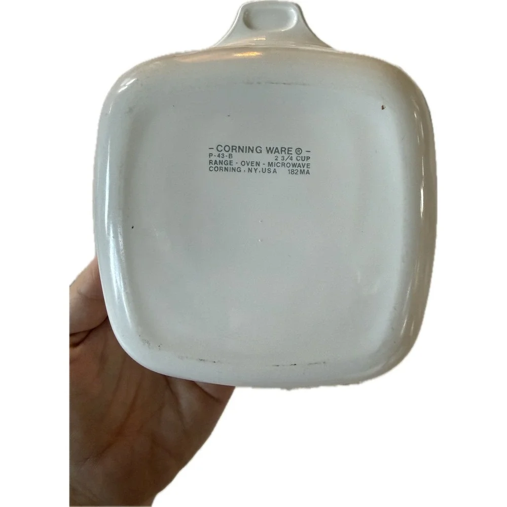 Vintage Corning Ware Wildflower P-43-B 2 3/4 Cup Casserole Dish Square Baker USA